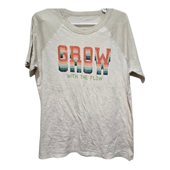 Aerie tee women's size small cream orange oversized soft graphic tee - Picture 1 of 10